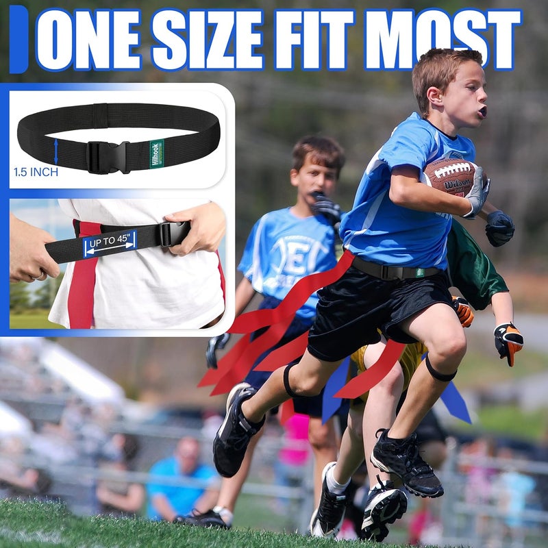 Hilhook Flag Football Belts, 14 Player Flag Football Set with 42 Flags for Kids Youth and Adults Training Equipment - Image 2